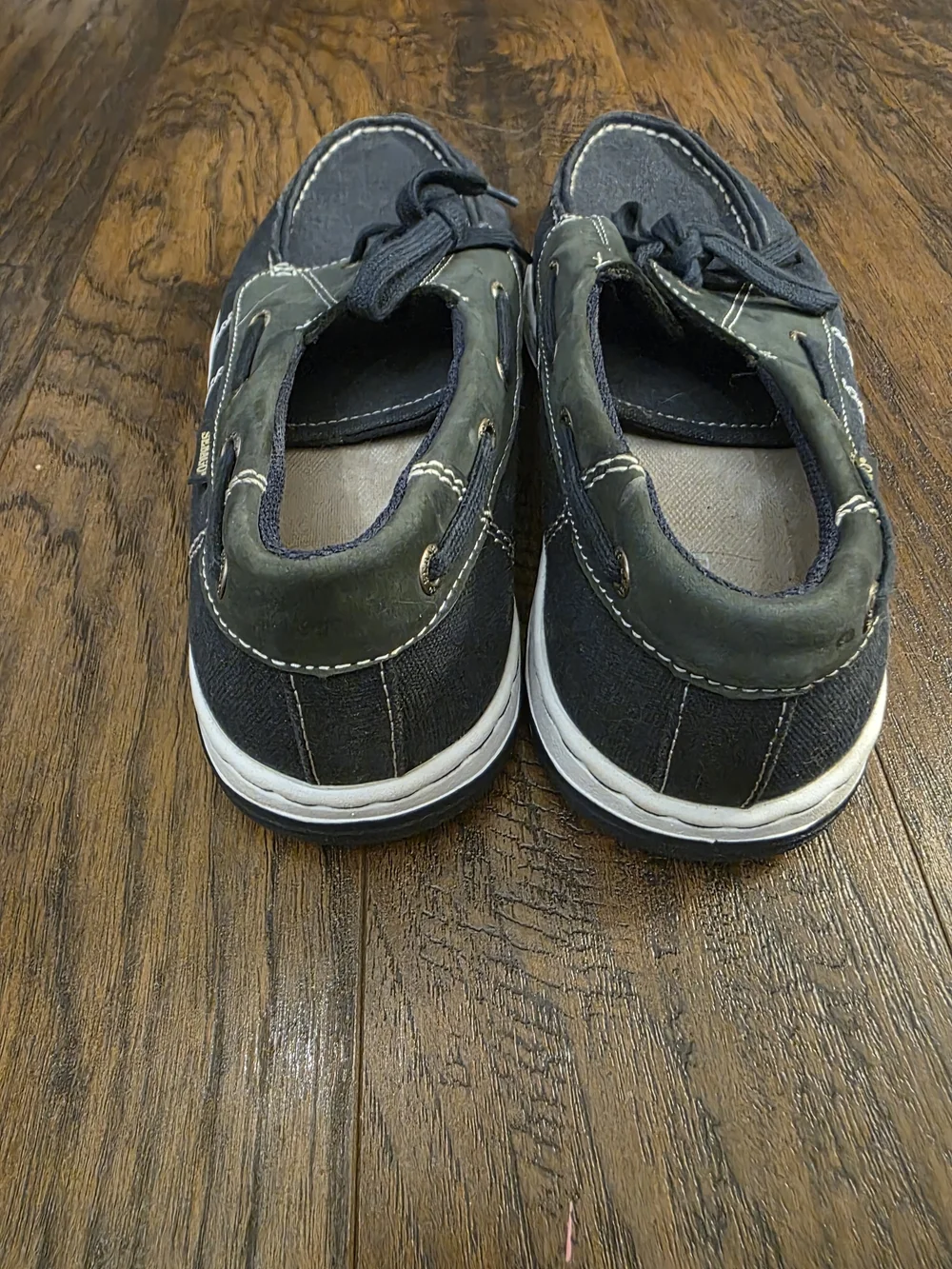 Sebago Men's Navy and Green Canvas Boat Shoes